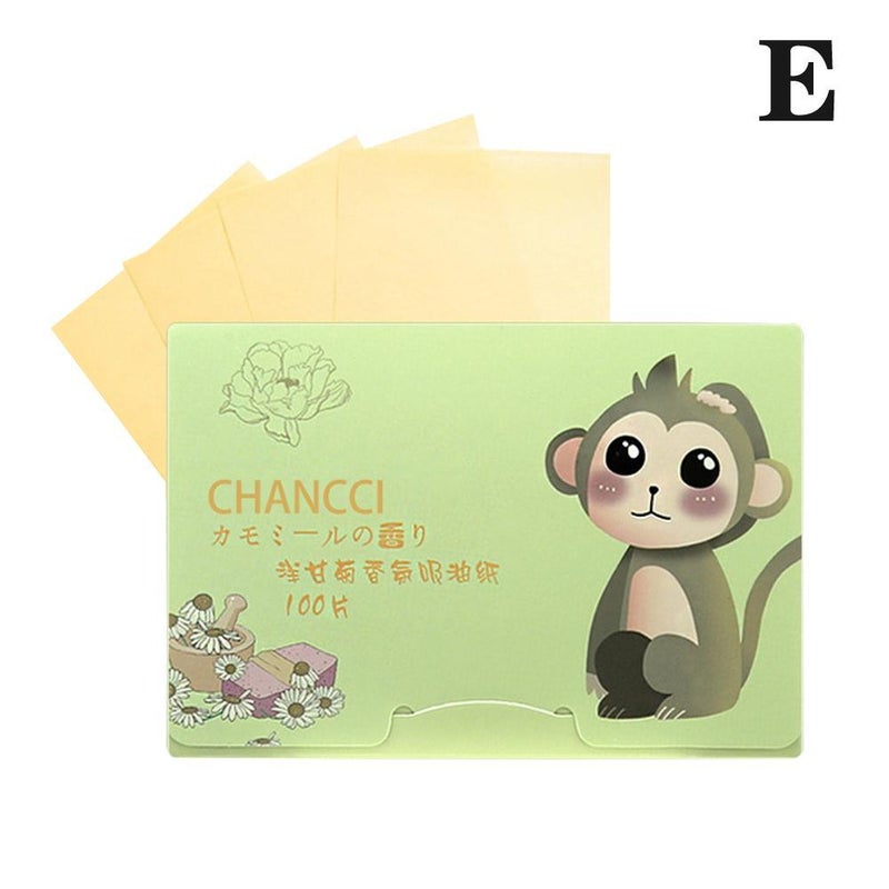 CHANCCI Facial Oil Blotting Sheets, 100 Sheets, Portable, Scented, Pull-out Type, Oil-absorbing Facial Sheets for Women's Makeup.
